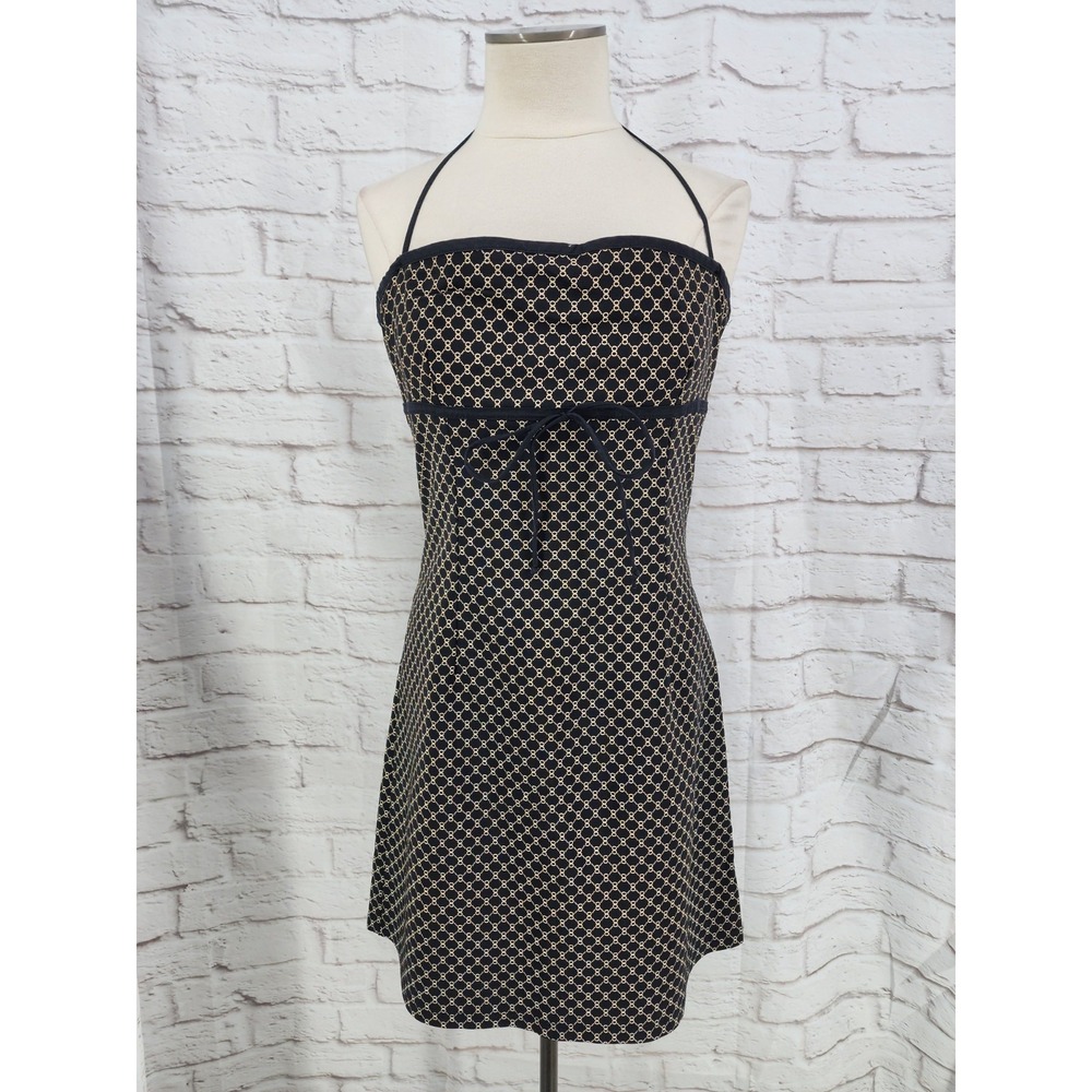 Womens Y2K Babydoll Dress Halter Neckline 90s Vintage Mini Fairy Grunge Large